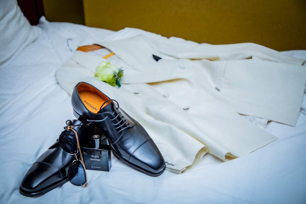 Congolese groom getting ready at the Radisson Hotel in Nashua, NH
