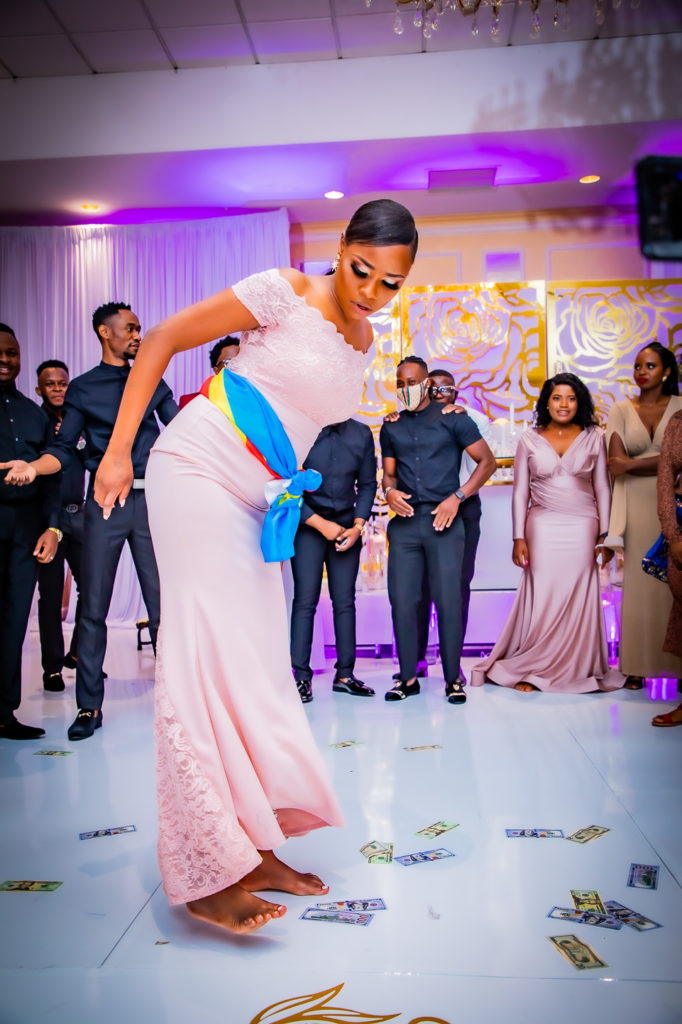Guests dancing at congolese wedding reception in Nashua, NH