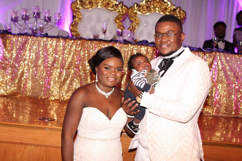 Congolese bride and groom at wedding reception in Peabody, MA