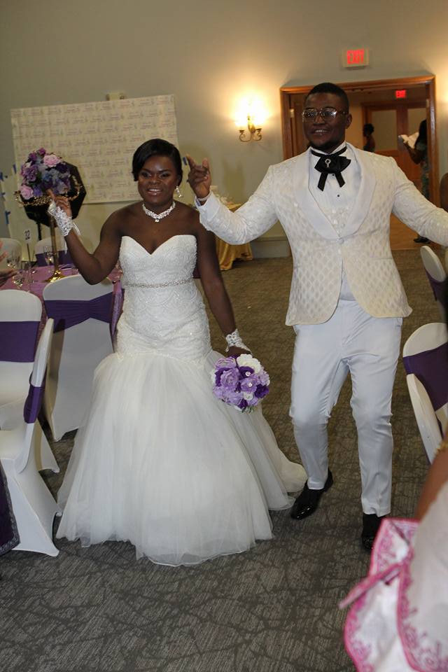 Congolese bride and groom dancing at wedding reception in Peabody, MA
